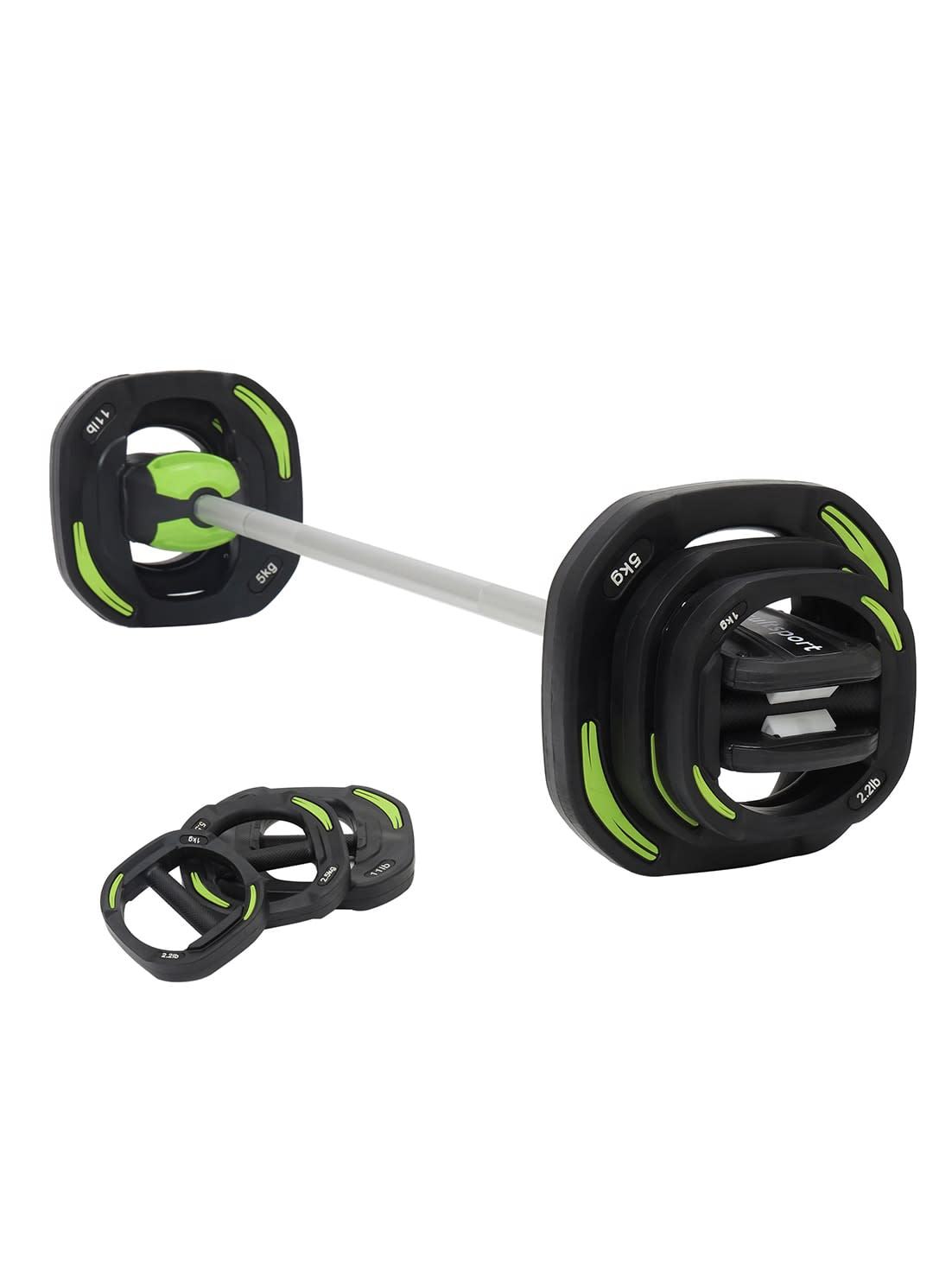 Buy 20Kg Adjustable Barbell with 3 Pairs of Weight Plates, Use as Free ...