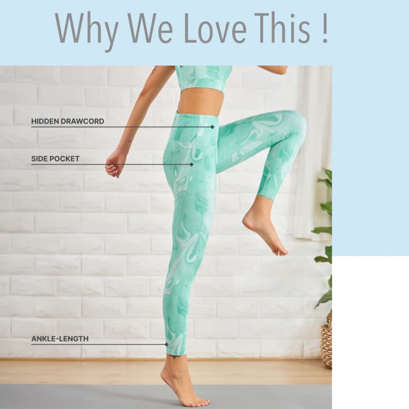 Buy Cultsport Green Polyester Yoga Tights with Side Pocket Online