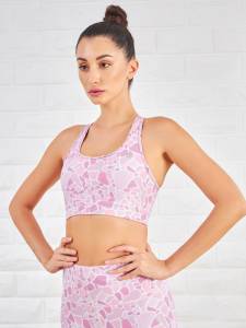 Black Rose Sports Bra, Abstract Floral Women's Fitness Bra- Made