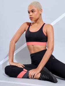 Lovito Plain Yoga Sports Bra with Cut Out Back for Women L02034