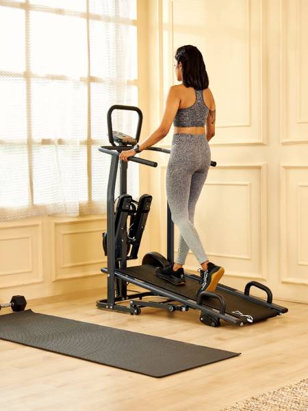 F1, Manual 4 in 1 Treadmill (Jogger, Stepper, Twister, Pushup Bar) with 3 Level Manual Incline (6 months warranty)