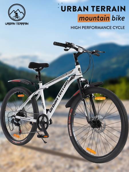 Mountain Cycle Steel 7 Speed 27.5 inch, White With Front Suspension, Single Wall Rim and Dual Disc Brakes Ideal For 5.2 ft to 6 ft, Free Trainer Sessions and Cycling Event