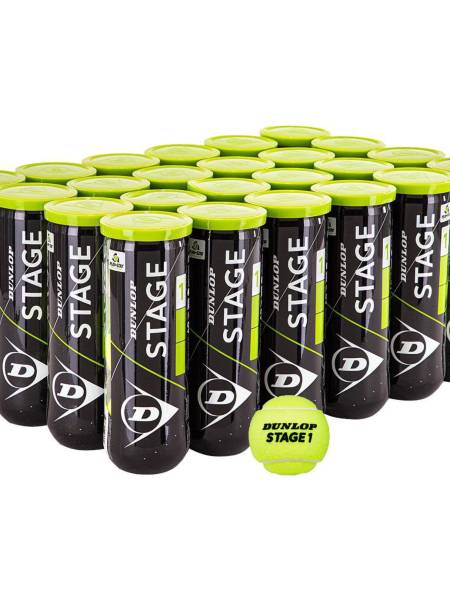 DUNLOP Stage 1 Tennis Balls (Green) 24 Cans |72 Balls