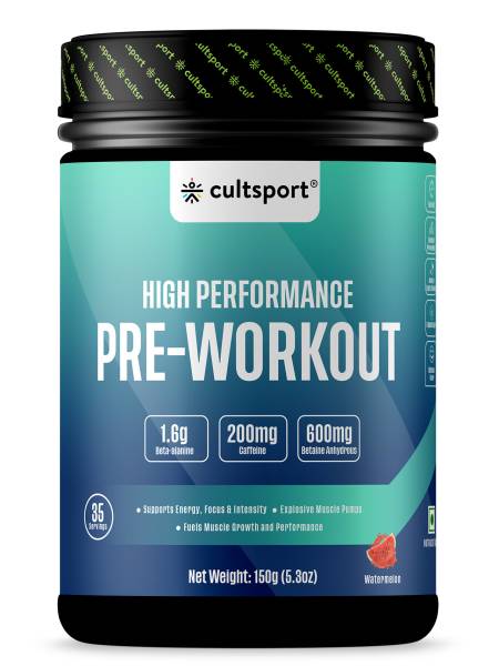 High Performance Pre Workout Powder, 150g | Sugar Free | Sustained Energy Releaseing Blend for Men & Women (Caffeine+Beta Alanine+Creatine Monohydrate), 35 Servings Watermelon Falvour