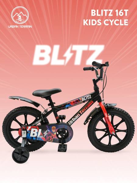 Kids Cycle Steel Comes with Rigid Fork, Mag Wheels, Caliper Brakes brakes, Chain Guard and Training Wheel,Ideal For 3.6 ft - 4.2 ft, BlackRed