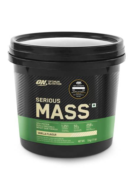 Serious Mass, High Protein Weight Gain Powder (Veg)- 5 Kg (Vanilla)