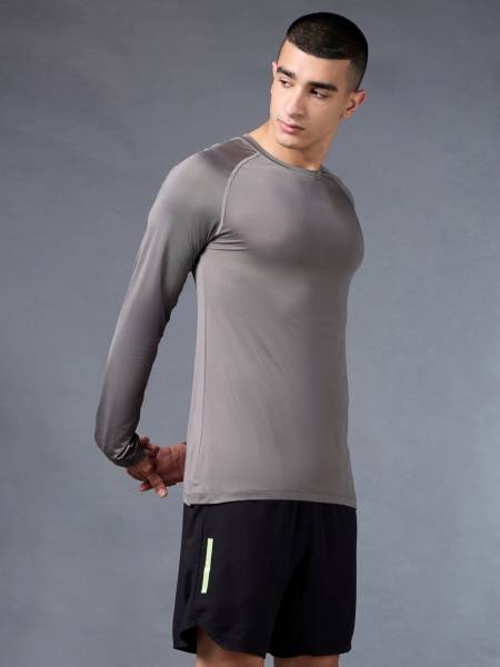 Men's Grey Base Layer Run Full Sleeve T-shirt