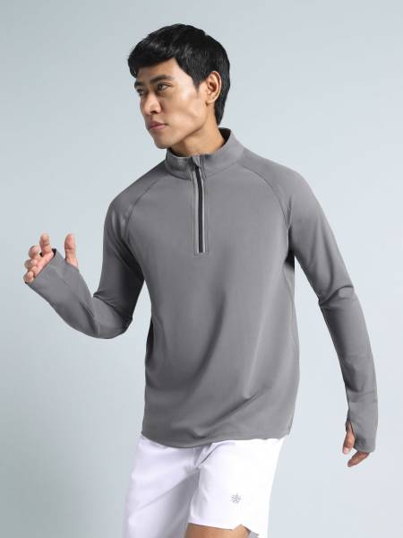 Men's Dark Grey Night Runner's Half Placket Jacket