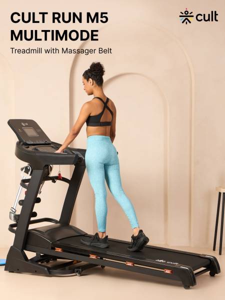 Cultrun M5 Multimode 5HP Peak Treadmill | 15-level Auto-Incline | Max Weight-130kg | Max Speed-18kmph (6 months extended warranty only on Cultsport.com)