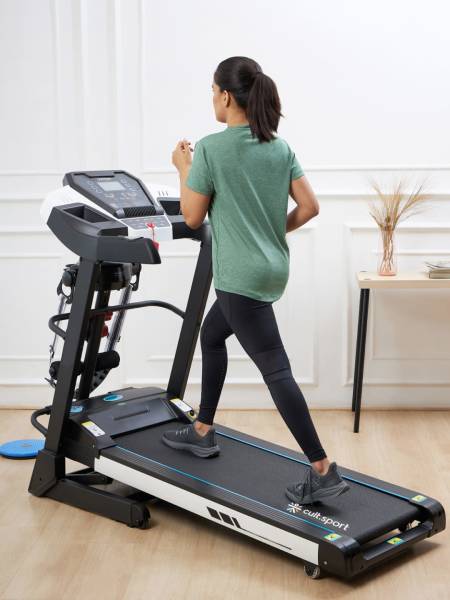 F13, 4.5HP Motor treadmill with Max weight 110 kg, Max speed 16 km/hr & 15 level Auto Incline (With Massager) (6 Months extended Warranty only on Cultsport.com)