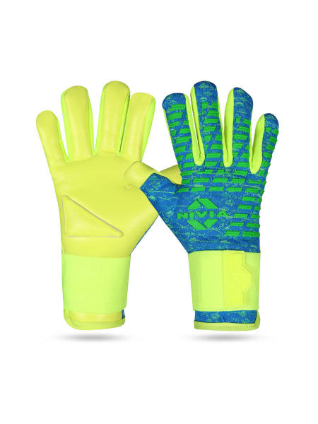 NIVIA Latex Ashtang Goalkeeper Gloves (SkyBlue/F.Green)