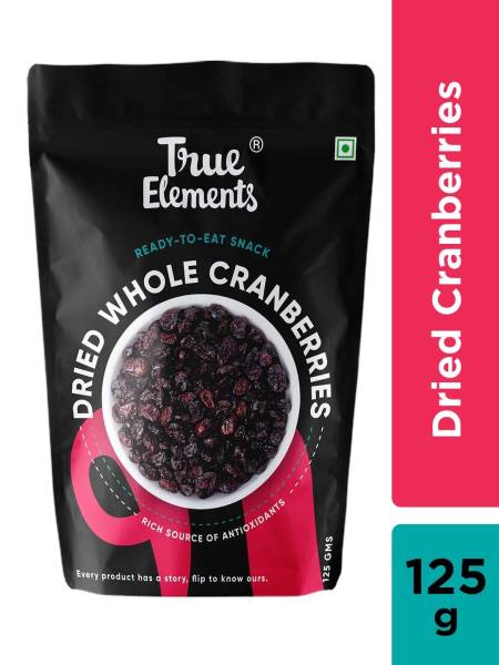 True Elements Dried Whole Cranberries 125gm