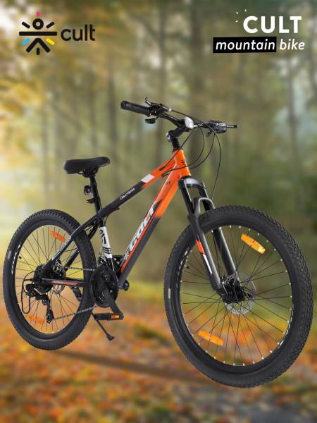 DAUNTLESS21S26TORANGEBLACK Steel 21 Speed Shimano Gear 26 inch Mountain Cycle, Dual Disc Brake, Front Suspension, Double Wall Rim, Free Trainer Sessions, Cycling Event