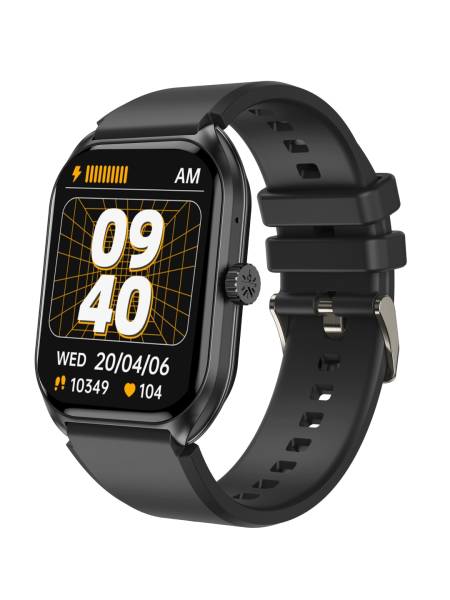 Ace X1 2.04" Amoled Display,1000 NITS, Sleek & Premium Smartwatch (Black Silicone Strap)