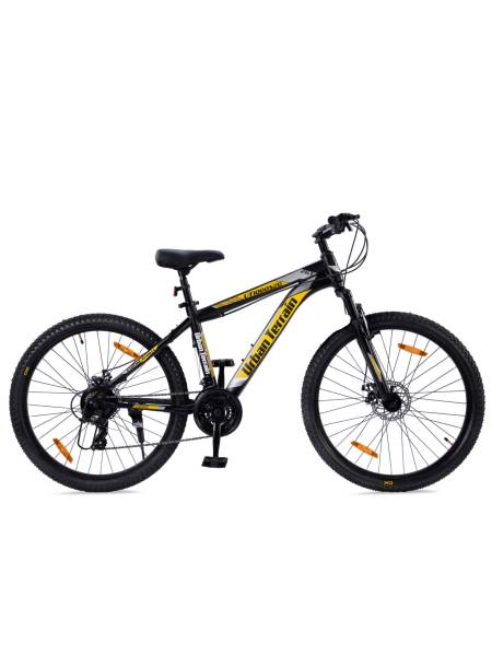 UT1000S26Yellow Steel 21 Speed Shimano Gear 26 inch Mountain Cycle, Dual Disc Brake, Front Suspension, Free Diet Plan, Free Trainer Sessions, Cycling Event (Free Doorstep Installation)