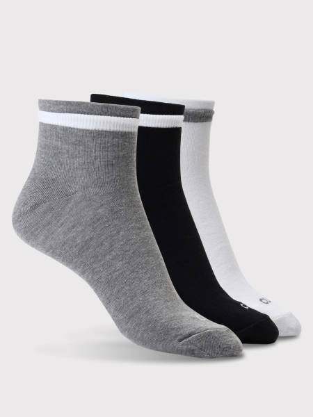 Cult Casual Men's Ankle Length Cotton Socks - Multicolour (Pack of 3)