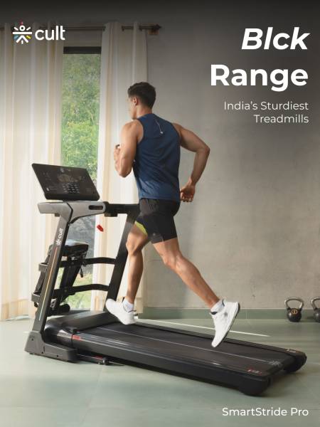 SmartStridePro BLDC Motor (7HP Peak) Treadmill with Massager | Max Weight: 140kg | 18 Level Auto Incline (with 6 Months extended warranty)