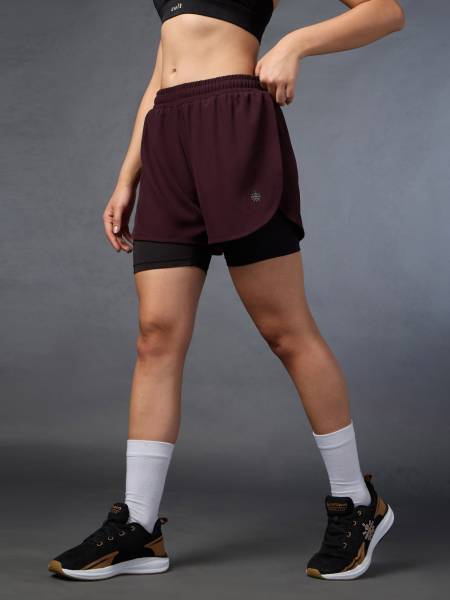 Women's High Spirit Deep Maroon Integrated Shorts
