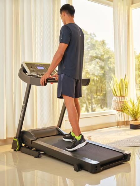 SmartrunC1 3HP Treadmill with 6-level Manual Incline | Max Speed-14kmph | Max Weight-110kg (6 Months extended Warranty only on Cultsport.com)