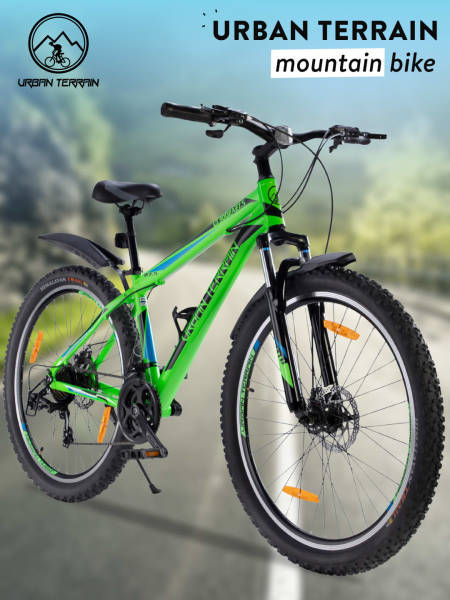 Mountain Cycle Alloy 21 Speed Shimano Gear 27.5 inch, Green With Front Suspension, Double Wall Rim and Dual Disc Brakes Ideal For 5.2 ft to 6 ft, Free Trainer Sessions and Cycling Event