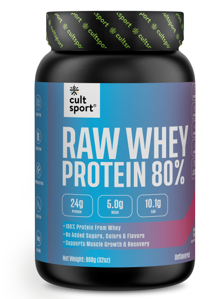 Raw Whey Protein 80% - 908g | Protein Powder for Men & Women | Reforms Strength, Muscle Growth & Recovery | 24g Protein Per Serving | Unflavoured Concentrate