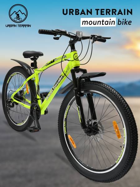 Mountain Cycle Steel 21 Speed 27.5 inch, Green With Front Suspension, Double Wall Rim and Dual Disc Brakes, Ideal For 5.2 ft to 6 ft, Free Trainer Sessions and Cycling Event