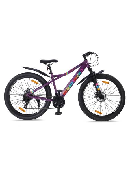 Mountain Cycle Steel 21 Speed Shimano Gear 27.5 inch, Purple With Front Suspension, Double Wall Rim and Dual Disc Brakes Ideal For 5.2 ft to 6 ft, Free Trainer Sessions and Cycling Event
