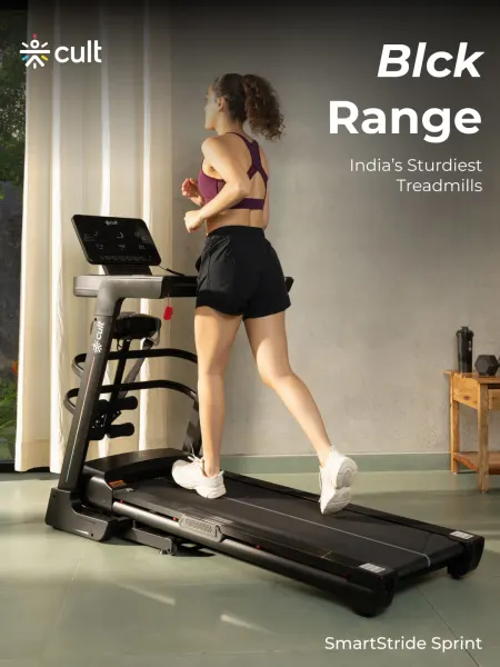 SmartStrideSprint BLDC Motor (6HP Peak) Treadmill with Massager | Max Weight: 140kg | 15 Level Auto Incline (with 6 Months extended warranty)