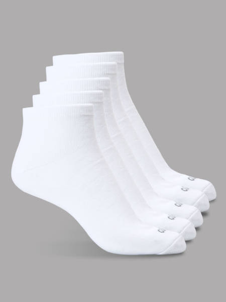 Cult Casual Men's Ankle Length Cotton Socks - White (Pack of 5)