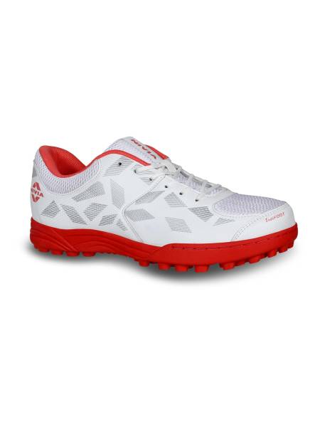 NIVIA Caribean 2.0 Cricket Shoes for Men (White/Red)