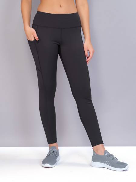 Technosport Women's Solid Active Quick Dry Tights