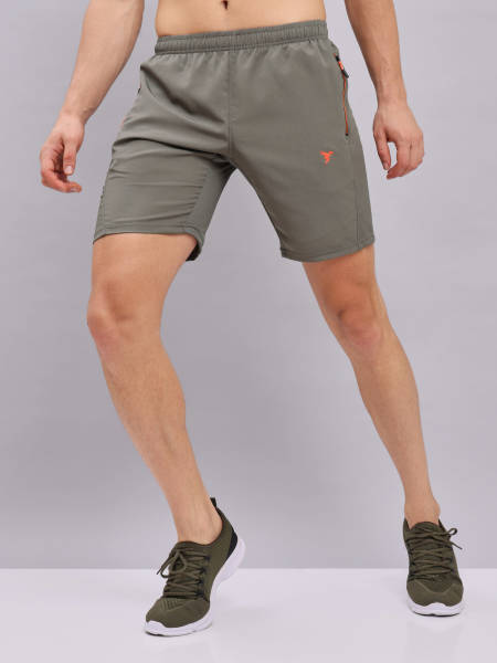 Technosport Men's Solid Textured Active Quick Dry Running Shorts