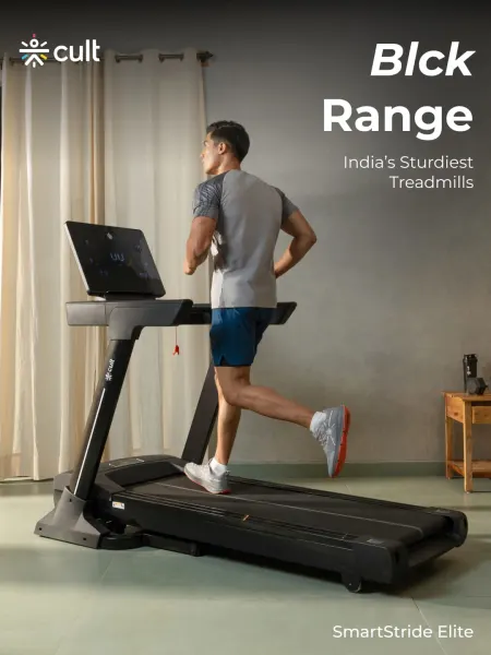 SmartStrideElite AC Motor (8HP Peak) Treadmill | Max Weight: 150kg | 20 Level Auto Incline (with 6 Months extended warranty)