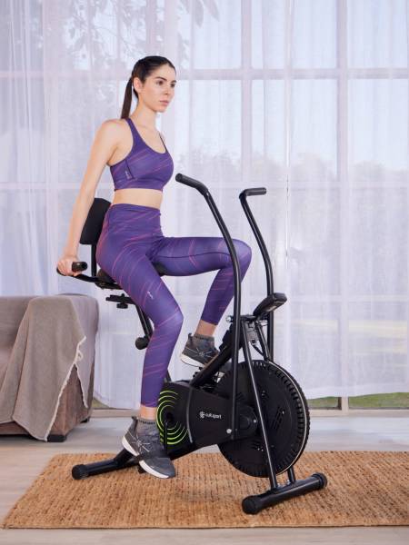 Cultsport Austin Airbike Exercise Cycle with Moving, Back Support Cushioned Seat and Side Handle for Support (6 Months extended Warranty only on Cultsport.com)
