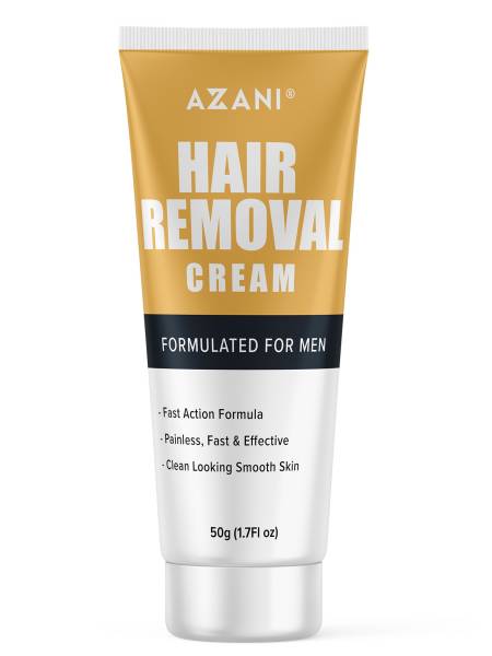 Azani Men's Hair Removal Cream| Back, Chest, Legs & Intimate Area | Counters Skin Darkening | 50g, 50g