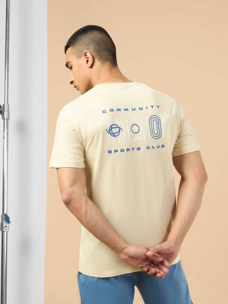 Men's Beige Sports Club Graphic T-shirt
