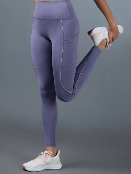 Women's Purple Pace Up Running Tights