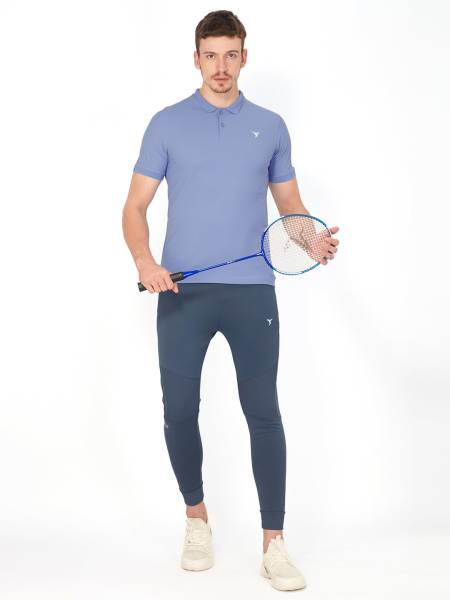 Technosport Men's Active Polo Neck Half Sleeve Solid T-Shirt