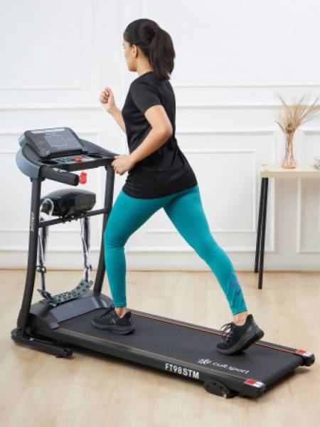 FT98STM, 3HP Motorized treadmill with Max speed 12.8 km/hr & 3 level manual incline (6 Months extended Warranty only on Cultsport.com)