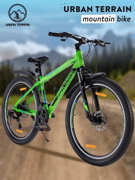 Mountain Cycle Steel 21 Speed Shimano Gear 27.5 inch, Green With Front Suspension, Double Wall Rim and Dual Disc Brakes Ideal For 5.2 ft to 6 ft, Free Trainer Sessions and Cycling Event