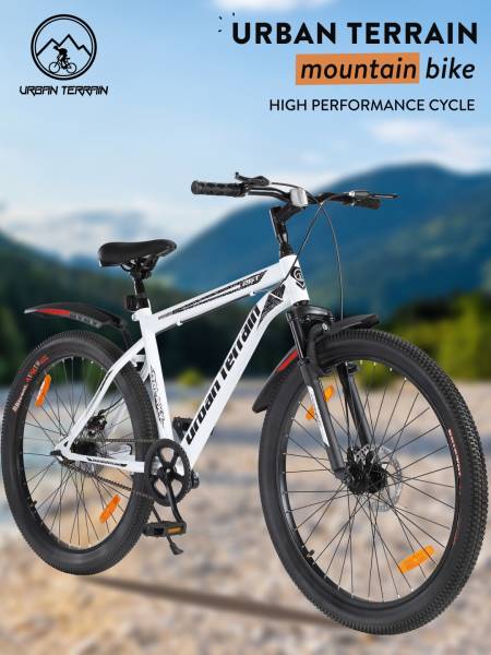 Mountain Cycle Steel Single Speed 26 inch For Men/Women White, Ideal For 5 ft - 5.7 ft, Free Trainer Sessions and Cycling Event