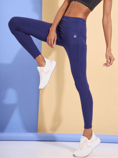 AbsoluteFit Essential Navy Tights With Pockets
