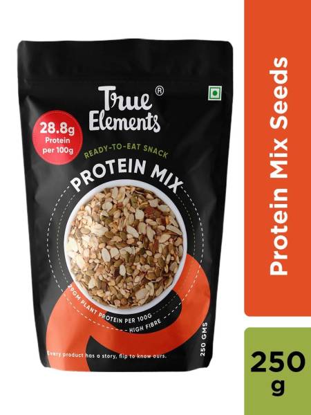 True Elements Protein Mix,Roasted Pumpkin Watermelon Almonds and SOYA Nuts, Veg Protein Seeds 250gm