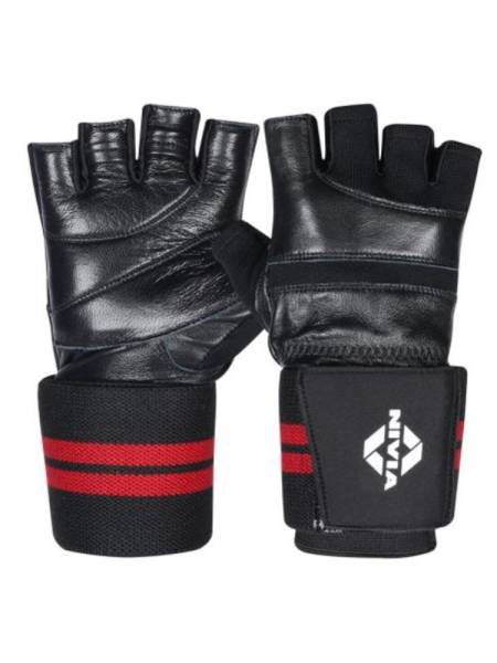 Nivia Wristlock Weightlifting Gloves Large - Black