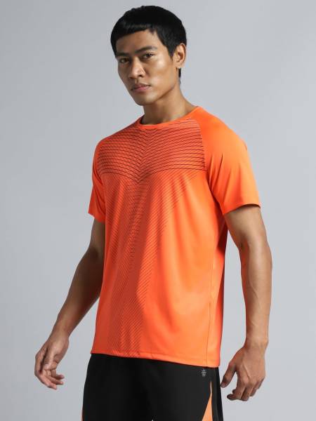 Men's Orange Energy Map Printed T-shirt