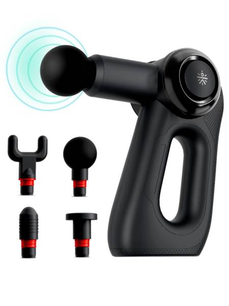 Nitro, Full Body Professional Gun Massager, BLDC Motor, Rotatable Arm, QuietMotion Tech, 4 Interchangeable heads, 5 Speed levels, Silicone head, premium bag.