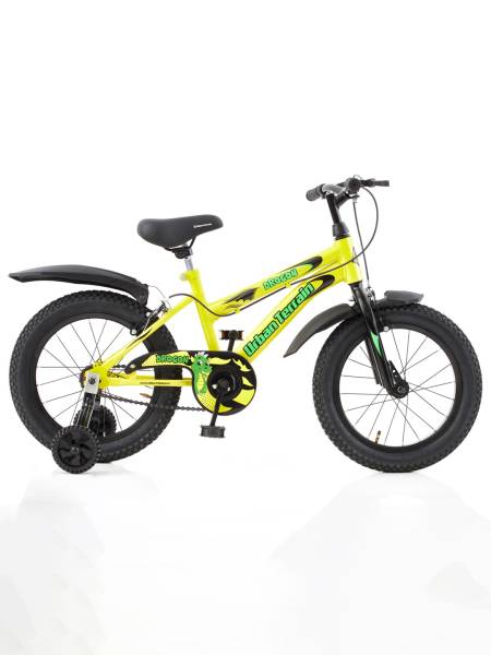 Kids Cycle Steel Single Speed 16 inch, Yellow, Ideal For 3.6 ft - 4.2 ft, Free Trainer Sessions and Cycling Event