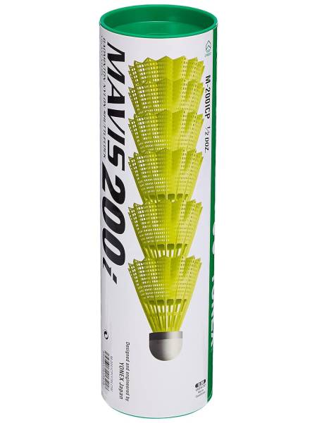 YONEX Mavis 200i Badminton Nylon Shuttle (Pack of 6 shuttles)