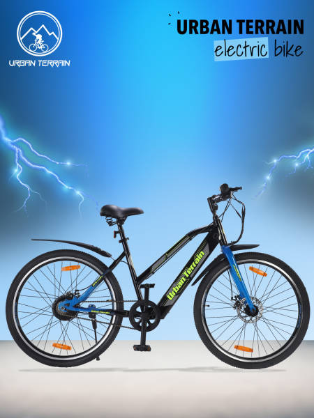 BOLTON27.5TBLACK with 4 hrs Fast Charge, Cycling Event, BLDC Motor 27.5 inches Single Speed Lithium-ion (Li-ion) Electric Cycle, Ideal for Unisex, 15+ Years