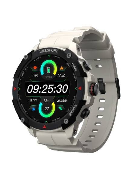 Ranger XR 1.43" AMOLED Outdoor Rugged Bluetooth Calling, 850 NITS, 10 Days Battery Life, Automatic Sports Recognition, Functional Crown, Always on Display (Beige White)